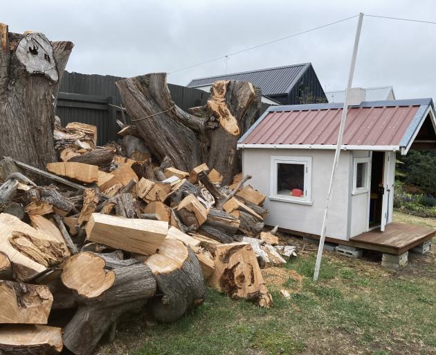 Firewood and a playhouse was part of the deal when a Waikuku Beach bach changed hands. Photo:...