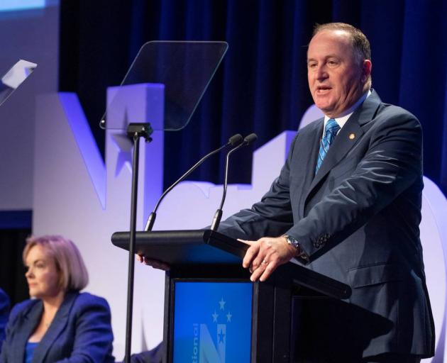 Former Prime Minister John Key speaking at the National Party AGM in Wellington this morning....
