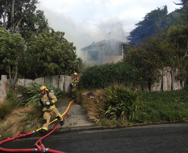 Firefighters at a major house fire on Beaconsfield Rd in Portobello. Photo: Gerard O'Brien 