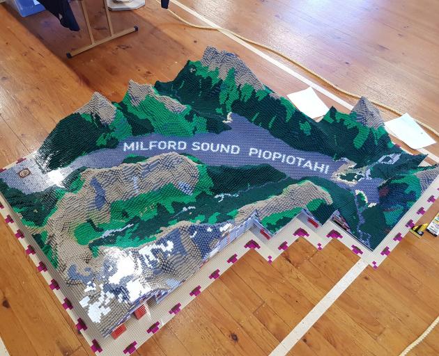 This topographically accurate map of Milford Sound is constructed entirely out of Lego. PHOTO:...