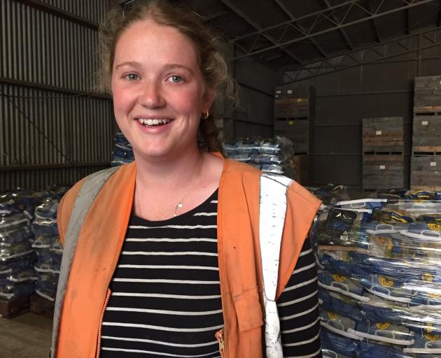 Kowhai Bush Farms operations manager Sarah Mosley in the packing shed. PHOTO: MARY-JO TOHILL