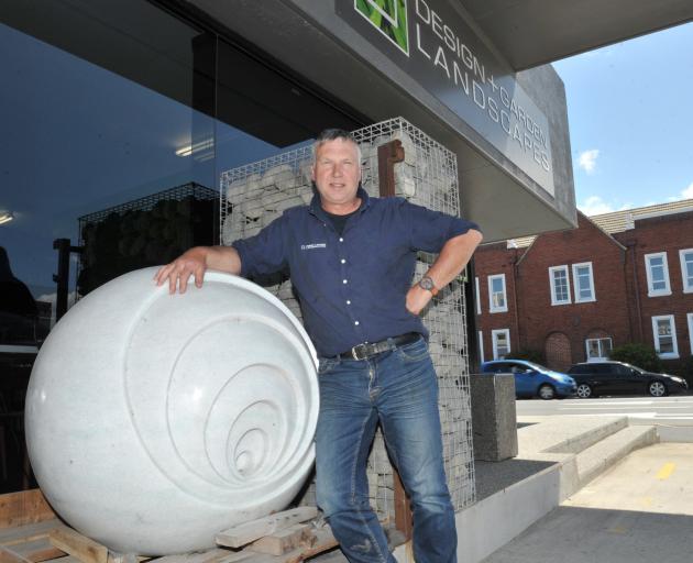 Design and Garden Landscapes director Wayne Butson outside his St Andrew St office in Dunedin....
