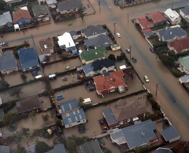 Water pools at properties in Hargest Cres and Albert St in South Dunedin in 
...