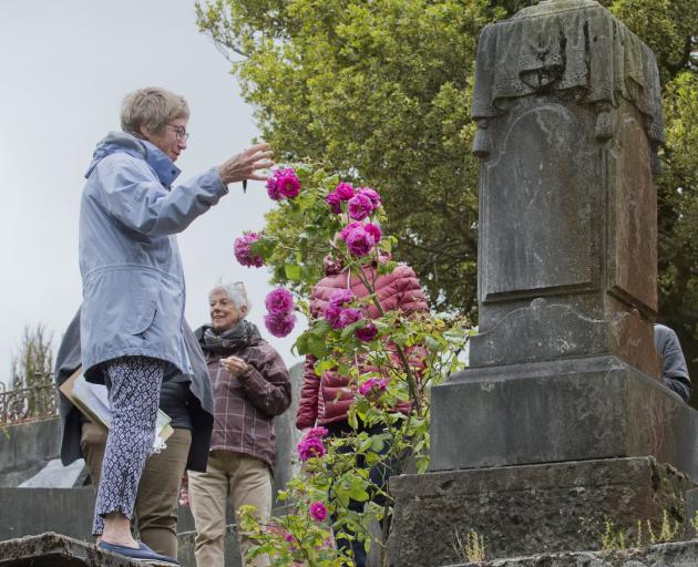 Leading a guided tour of roses in the Northern Cemetery on Saturday is Heritage Roses Otago...