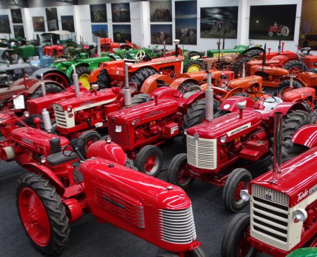 The vintage tractor collection belonging to Wanaka developer Allan Dippie.
