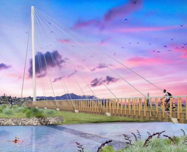 A view of the proposed cable-stay bridge over the Mataura River in Gore. PHOTO: SUPPLIED