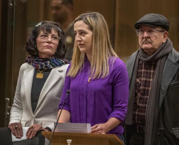 Aya Al-Umari at the sentencing hearing for the Christchurch mosque gunman. Photo: Getty Images