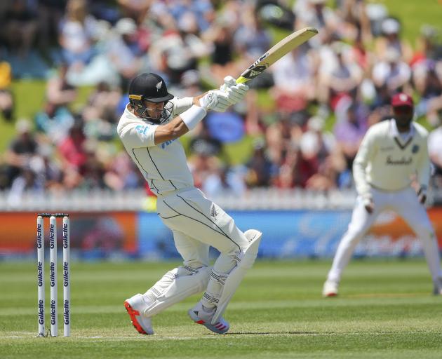 Neil Wagner smacked a quick-fire 66* off just 42 balls to celebrate his 50th test match. Photo:...