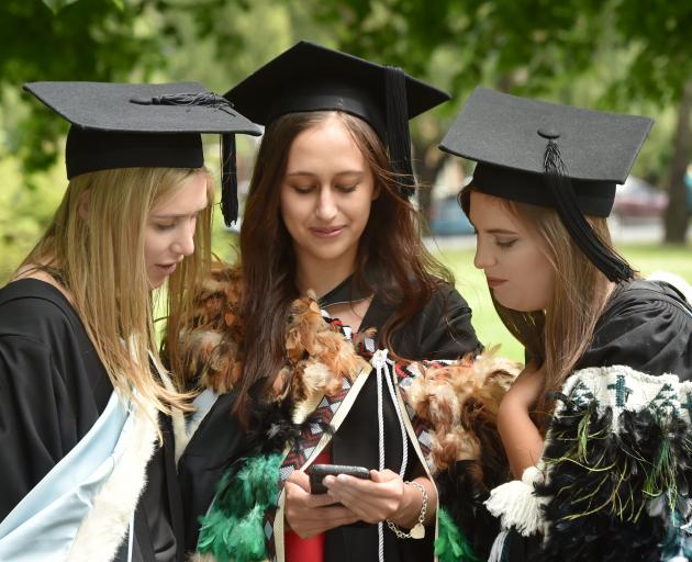 Otago University students (from left) Ilsje Erasmis, Maia Winiana and Grace Dimond find out...