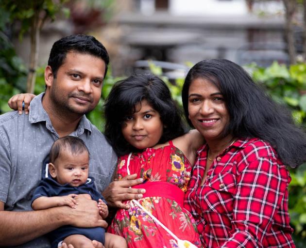 Darshi Wewalage, her husband Rukshan Don Wijesinghe, their baby Joel and daughter Hailey, 6, are...