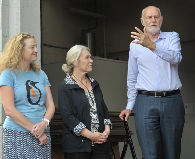 Labour MPs Rachel Brooking (left) and Ingrid Leary listen to New Dunedin Hospital project...