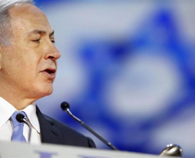 Israel's Prime Minister Benjamin Netanyahu  addresses the American Israel Public Affairs...