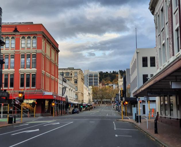 Dunedin's streets were mostly empty during lockdown. Photo: ODT