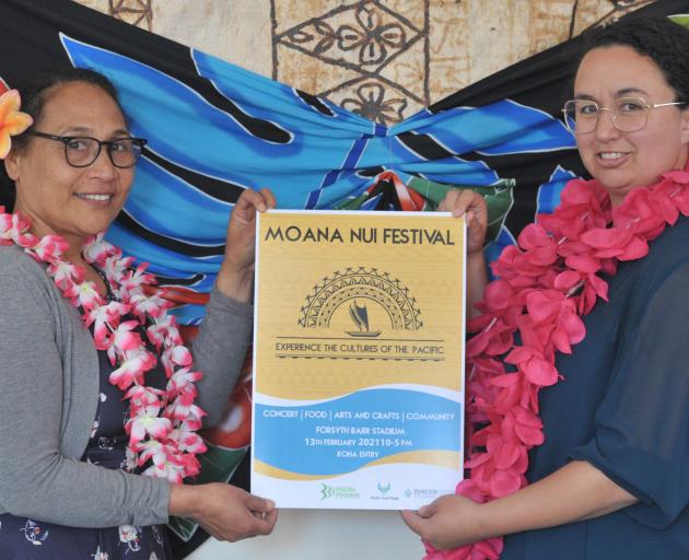Pacific Trust Otago general manager Finau Taungapeau (left) and Moana Nui Festival event co...