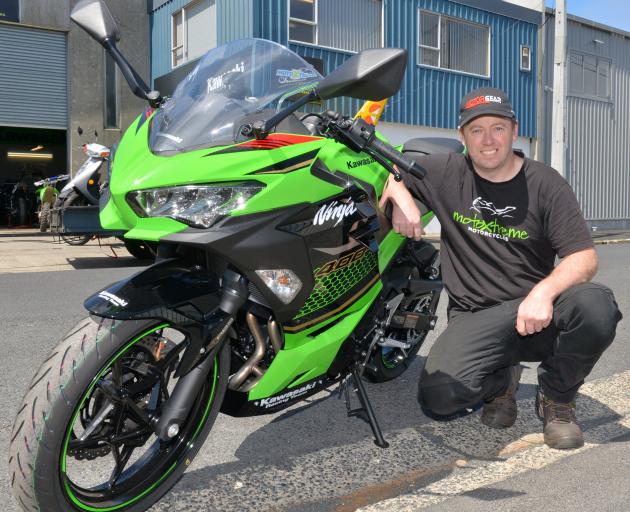 MotoXtreme Kawasaki owner Kevin Dougherty with a Kawasaki Ninja 400cc, a popular choice among...