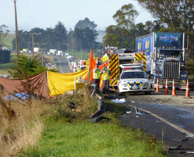 A fatal crash, attended by Sergeant Tony Woodbridge, near Hampden in 2011. PHOTO: DAVID BRUCE