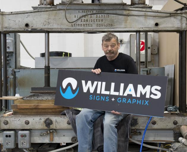 Dunedin man Alan Rohtmets (70) sits on an old hydraulic press which he recalls arriving at...