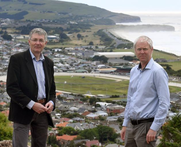Otago Regional Council operations general manager Gavin Palmer (left) and Dunedin City Council...
