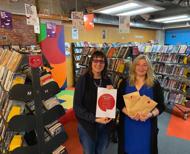 Dunedin City Library manager Kathy Aloniu (right) and library youth services supervisor Lynn Vare...