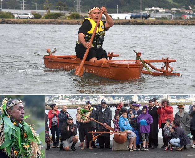 Papa Mata Taurarii takes a traditional vaka on its first outing yesterday following a blessing at...