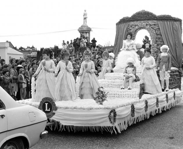Is this you? Float princess Julie Taylor rides on the Alexandra Lions Club’s float ‘‘Dresden...