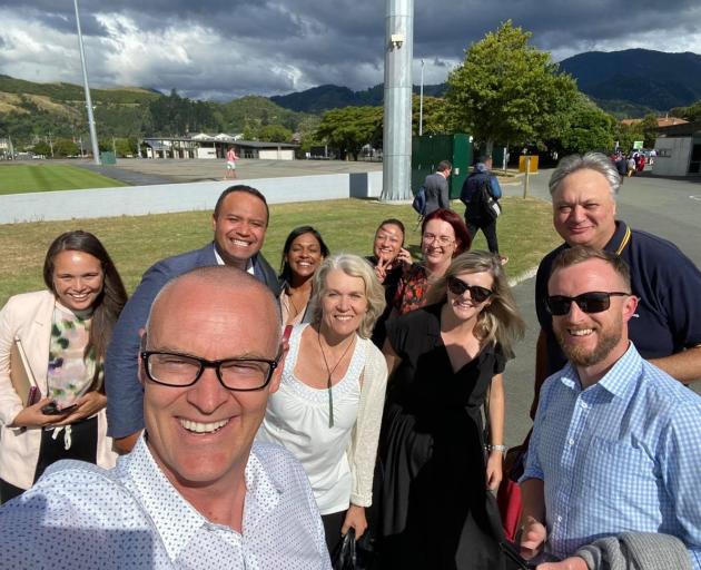 Working hard or hardly working? Dunedin North MP David Clark with several of his caucus...