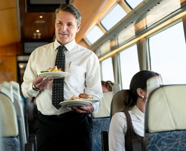 Hospitality in the Scenic Plus carriage is a feature. PHOTO: GREAT JOURNEYS OF NEW ZEALAND