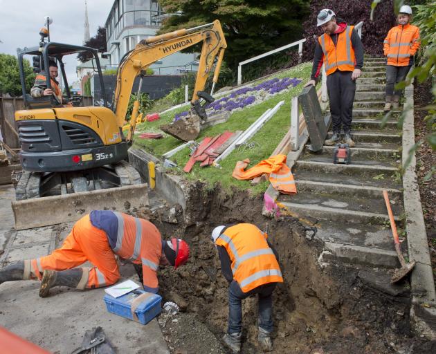 Contractors have started site works in George St, Dunedin, for the long-awaited memorial...