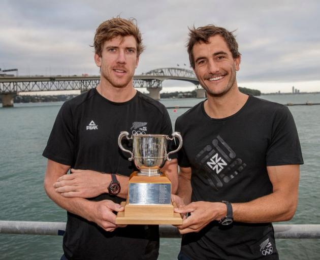 Peter Burling (left) and Blair Tuke with the Lonsdale Cup. Photo: Getty Images