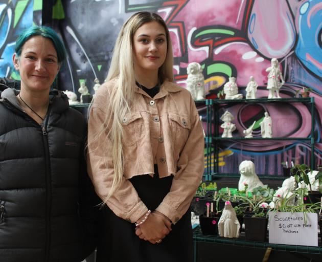 Mother and daughter Sarah Ladbrook and Jade Aitken showcased their sculptures and home-grown...