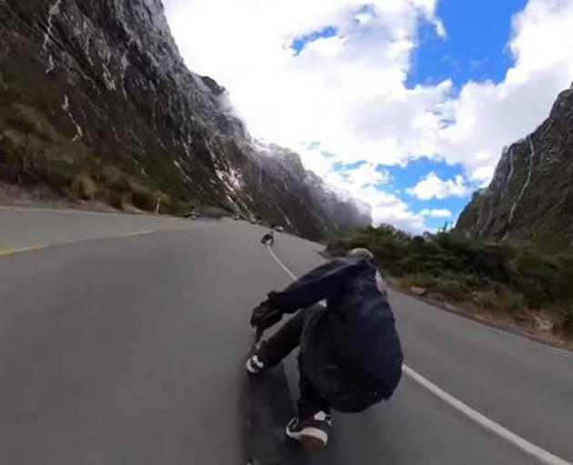 One of New Zealand's most iconic travel destinations has been shown off in a rather unique yet spine-tingling fashion thanks to two brave skateboarders. Photo: Levi Hawken / Facebook