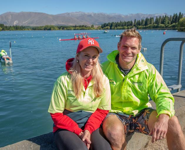 Angie and Mark Edmond at Lake Ruataniwha last weekend, carrying out some boat holding. PHOTO:...