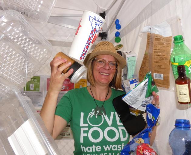 Waste minimisation officer Abi Hawkins shows visitors to the Central Otago A&P Show what plastics...