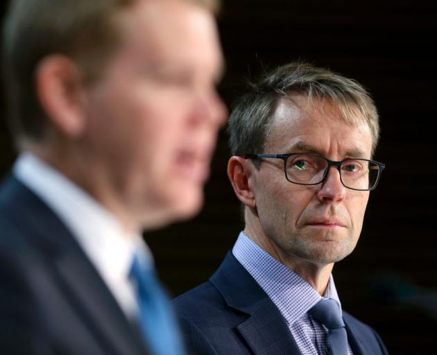 Director-General of Health Ashley Bloomfield (right) and Covid 19 Response Minister Chris Hipkins...