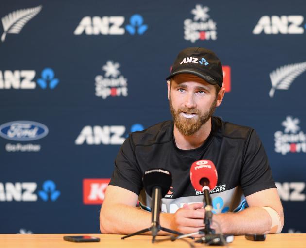 Kane Williamson after yesterday's training session at Hagley Oval. Photo: Getty Images 