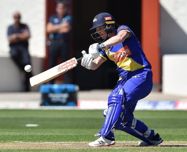 Katey Martin shows the style which saw her score 85 at the University of Otago Oval on Saturday....