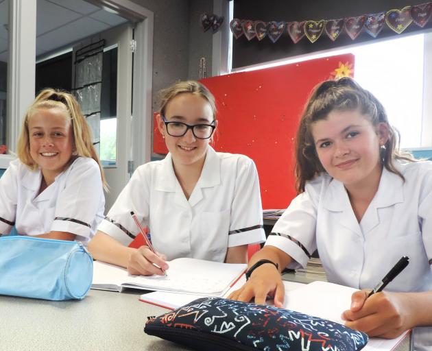 New Waitaki Girls’ High School year 9 pupils (from left) Neve Mavor, 
...
