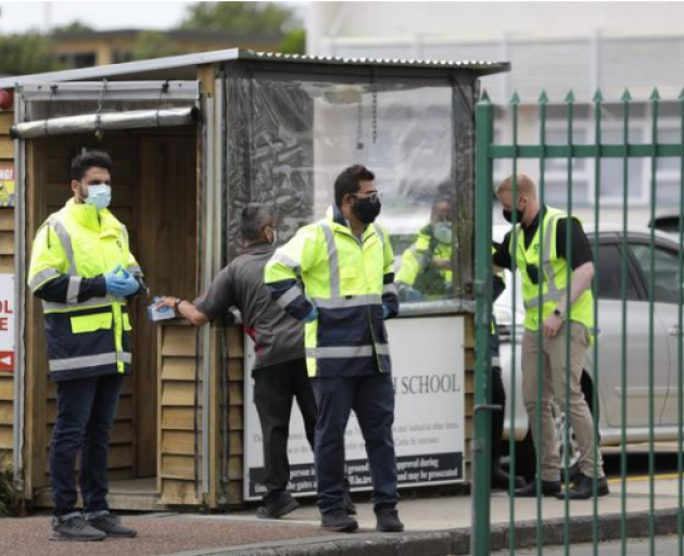 Papatoetoe High School is closed and a testing centre set up there in response to a Covid-19...