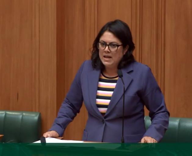 Ayesha Verrall speaks in Tuesday’s urgent debate on Covid-
19 alert levels. PHOTOS: PARLIAMENT TV
