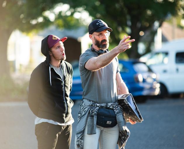 Director Max Currie (right) and Elz Carrad on set.