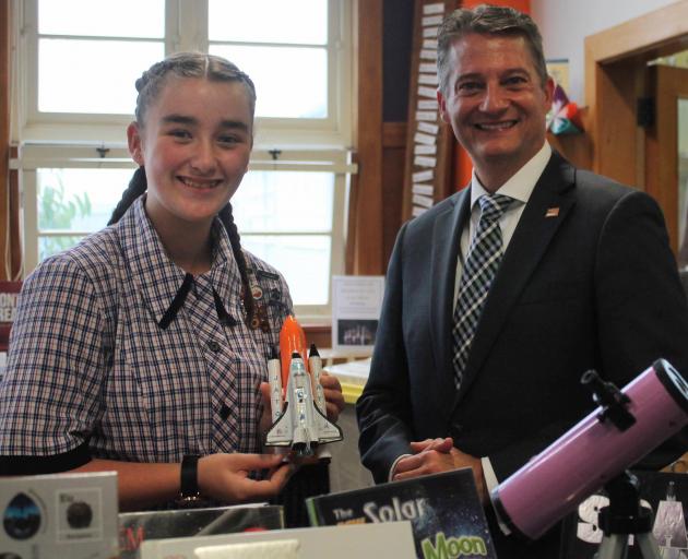 Southland Girls’ High School pupil Sophie Ineson (12) hosted US embassy Charge d’Affairs Kevin...