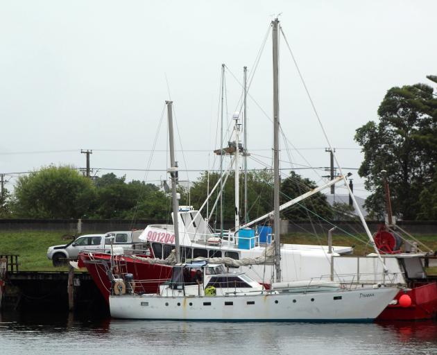 Danaan, safely at Blaketown, Greymouth, after being rescued by the Coastguard. PHOTO: GREYMOUTH STAR