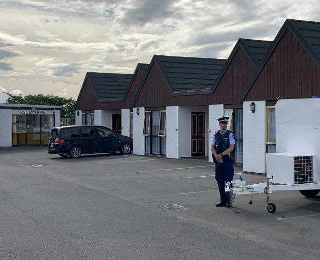 Police were seen guarding a unit at the Bavarian Motel in Invercargill, following the discovery...