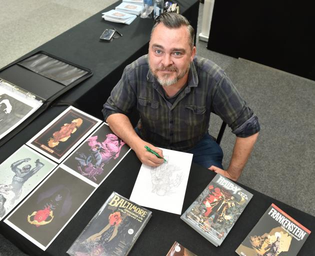 Dunedin comic book artist Ben Stenbeck at the Edge of the World Expo. PHOTO: GREGOR RICHARDSON