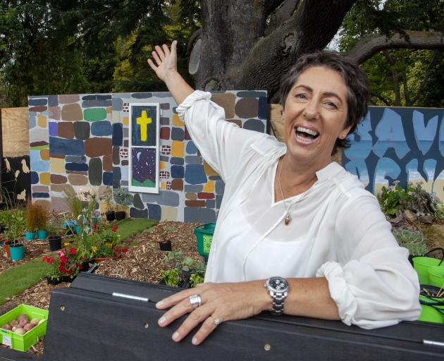 Sandi MacRae shows off one of the gardens on display at this weekend’s Grow Ōtautahi –...