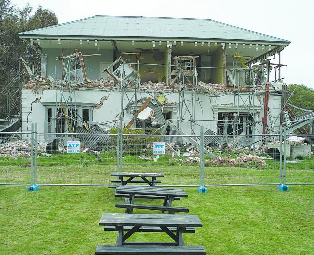 Godley House after the quakes. Photo: Newsline