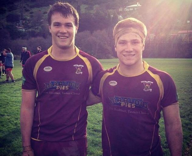 Finn (right) with brother Matt after a rugby game for Alhambra-Union in 2014. Photo: Supplied