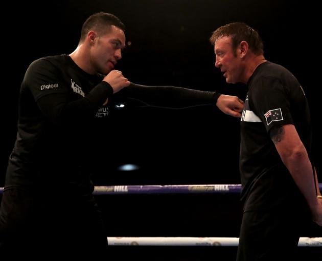 Joseph Parker (left) and Kevin Barry in the ring in 2018. Photo: Getty Images