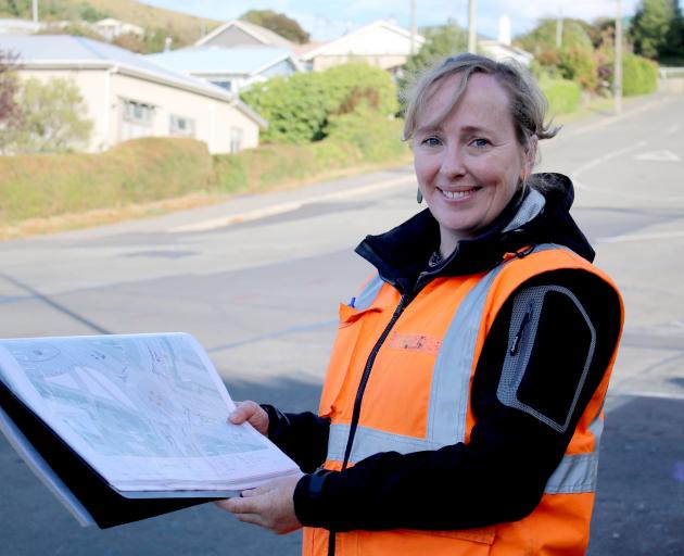 Waitaki District Council roading network engineer Josey Wallace looks over plans for a new...