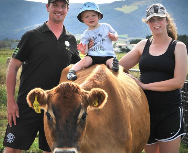 Gregor and Lynne Ramsay, with son George (1), hope entering the on-farm dairy heifer competition...